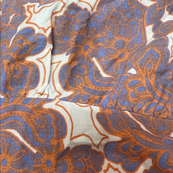 Orange ๐ and Cream blue Patterned Sleeveless Dress - Picture 4 of 4